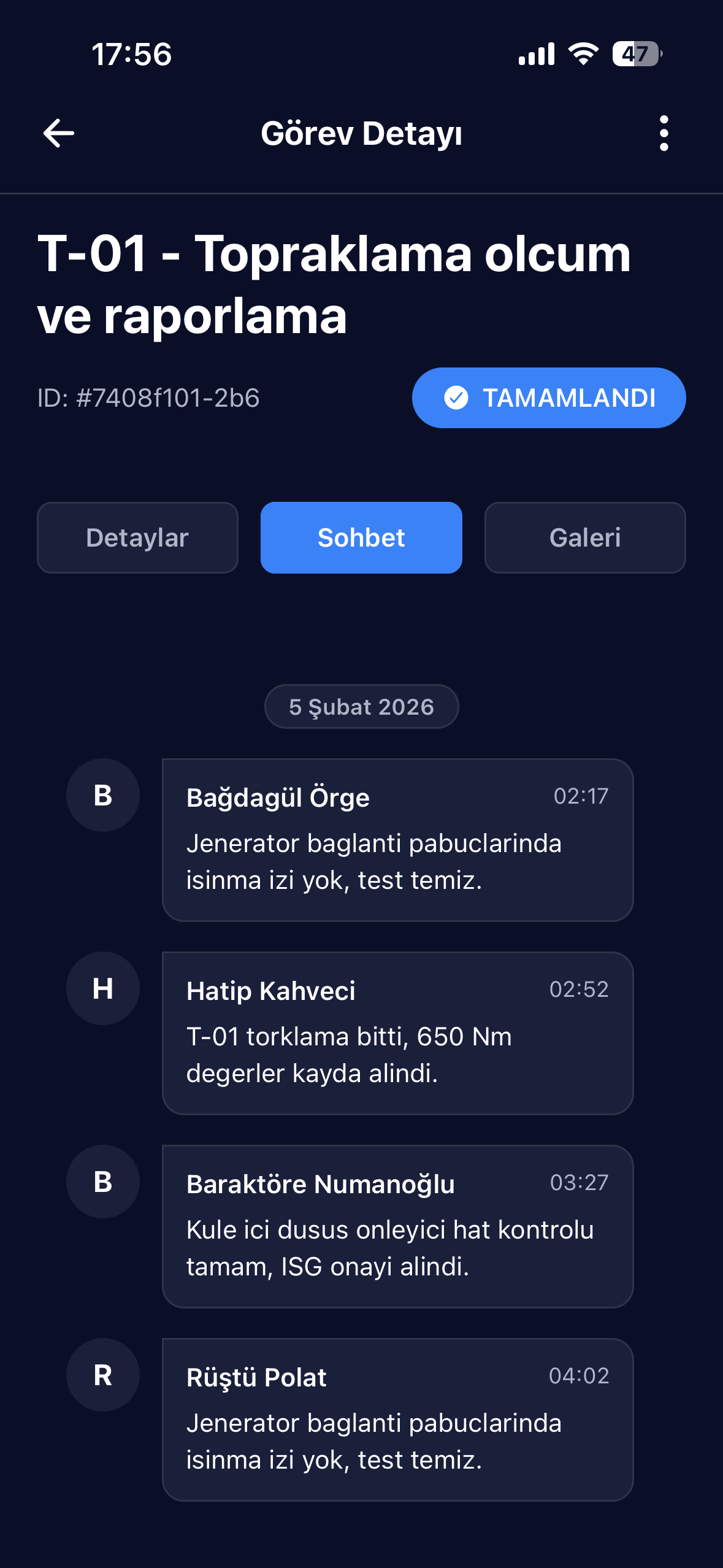 Görev içi sohbet